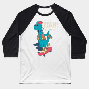 Yeah New York Dino Skater Baseball T-Shirt